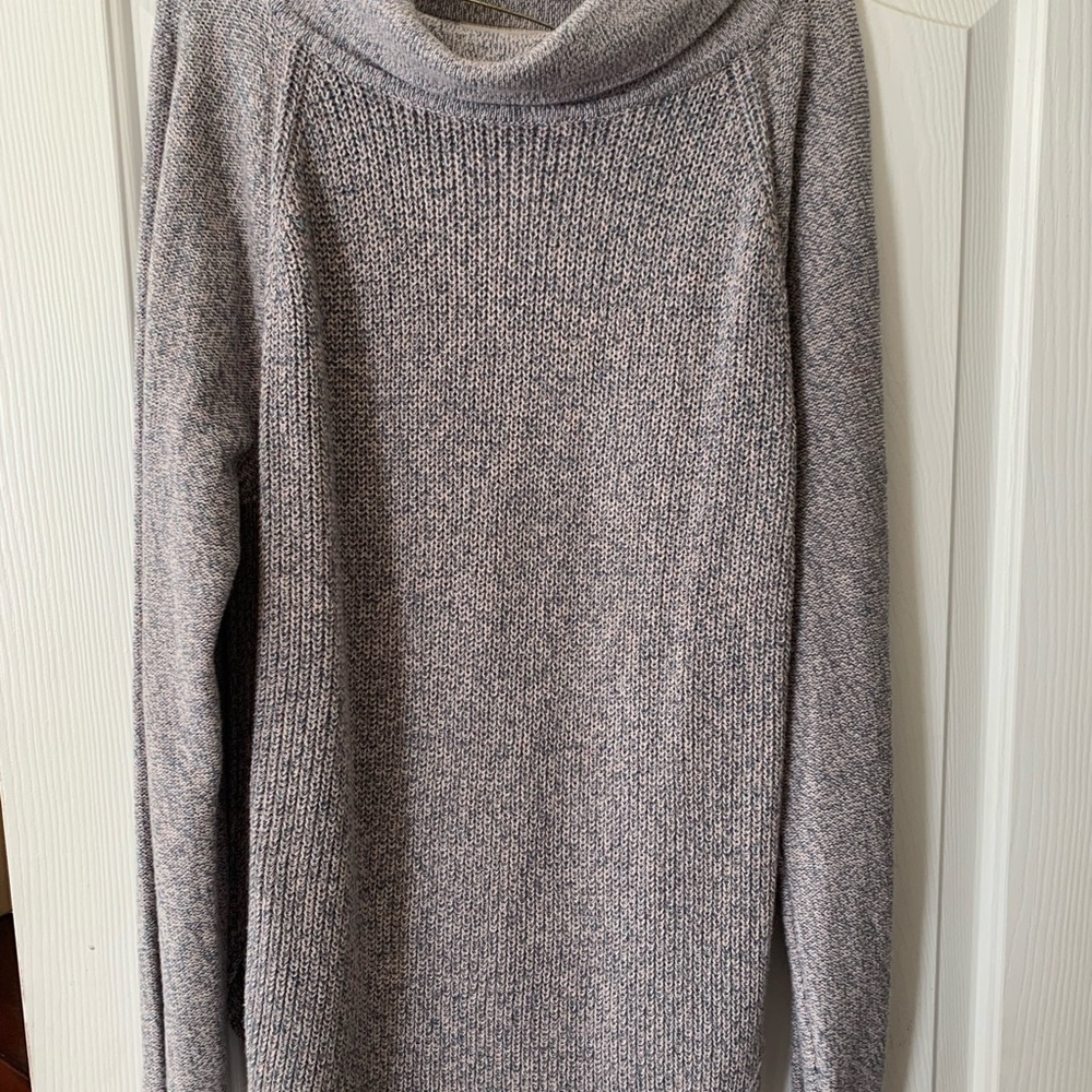 LOFT Soft Gray Cowl Neck Sweater